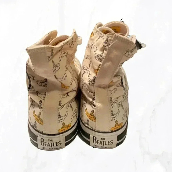 Ben Sherman x Beatles yellow and cream laceup ankle casual sneakers 12 main image 4